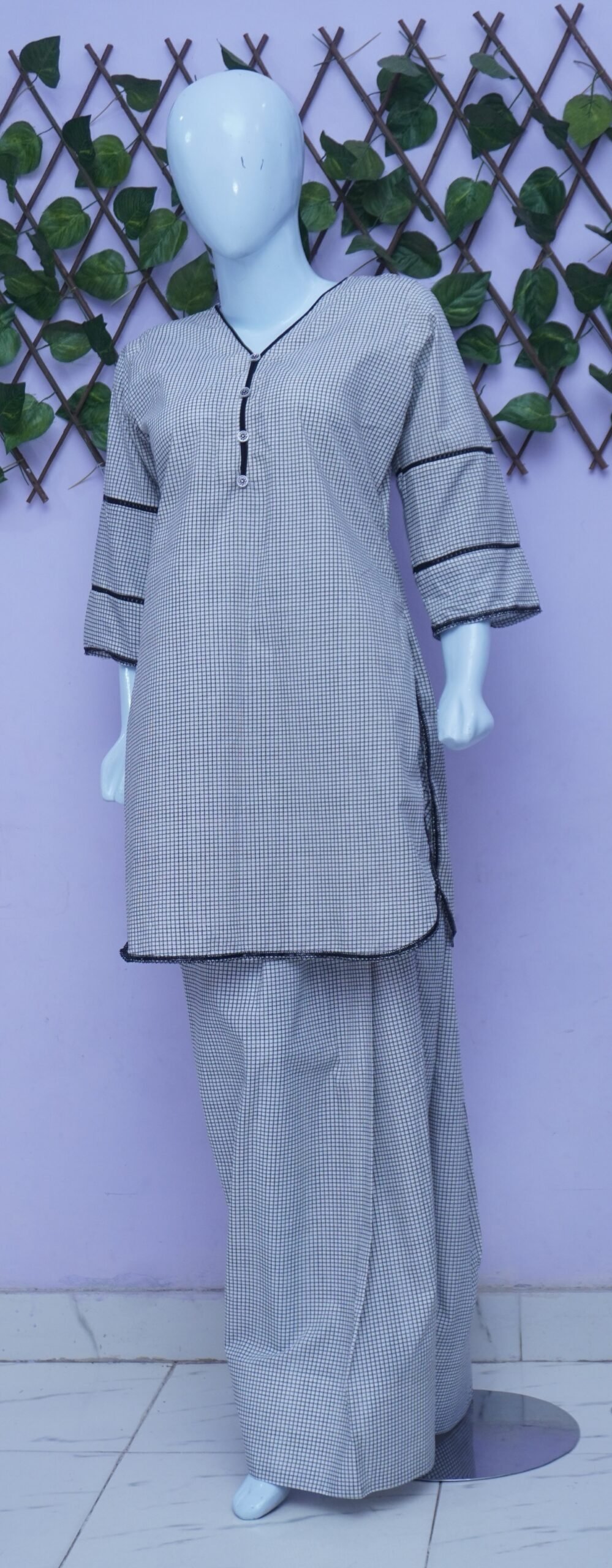 Farshi shalwar printed cotton stiched 2Pc
