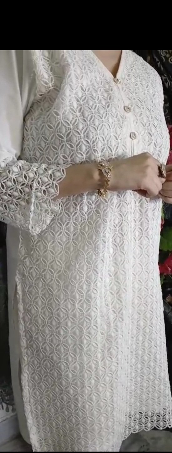 Lace Parkail Cotton stiched 2Pc