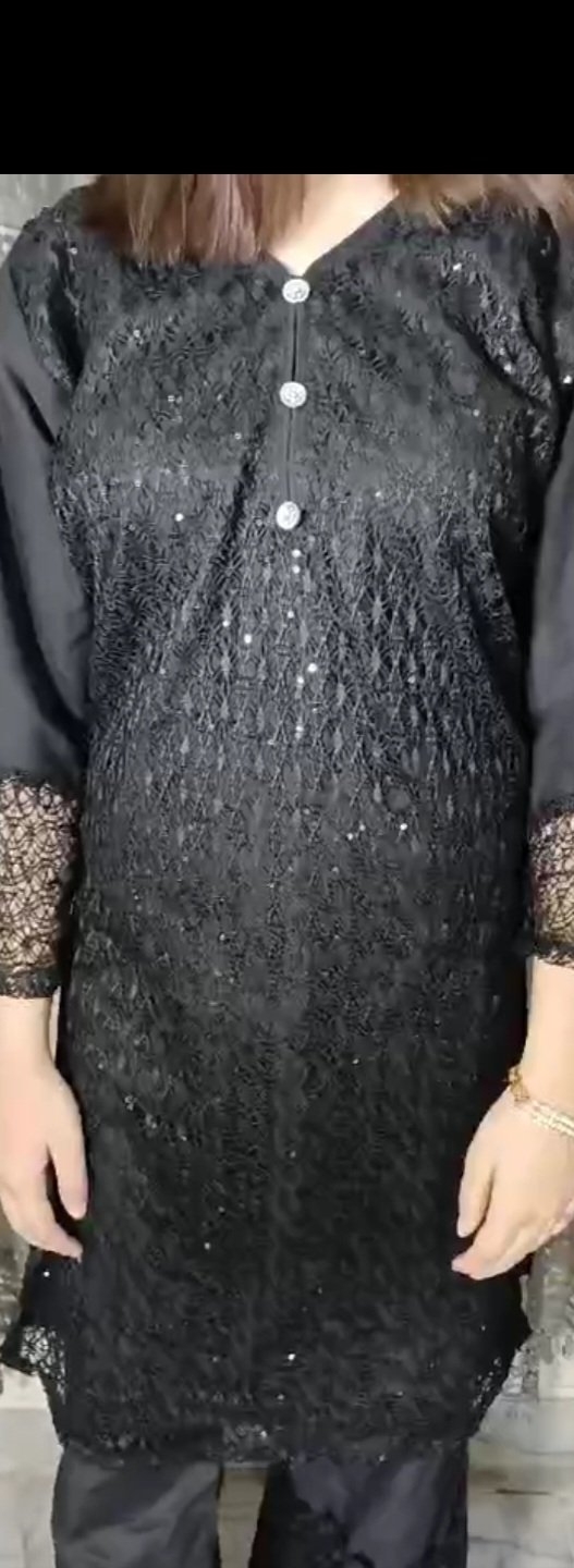 Lace Parkail Cotton stiched 2Pc