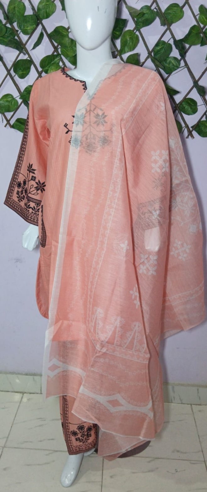 Embroidered Cotton Lawn Stiched 3Pc