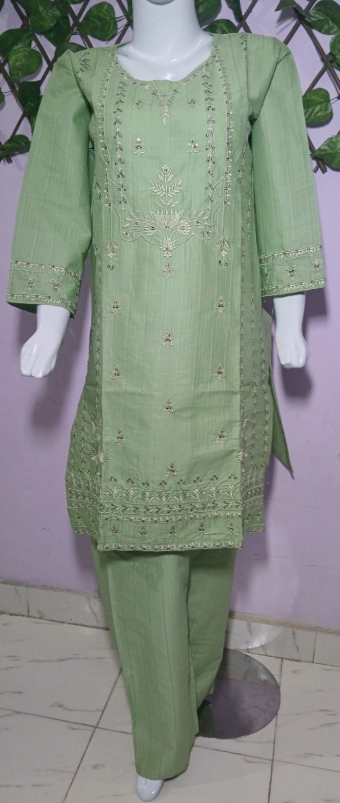 Embroidered Cotton stiched 2Pc