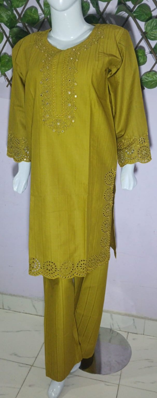 Embroidered Cotton Stiched 2Pc