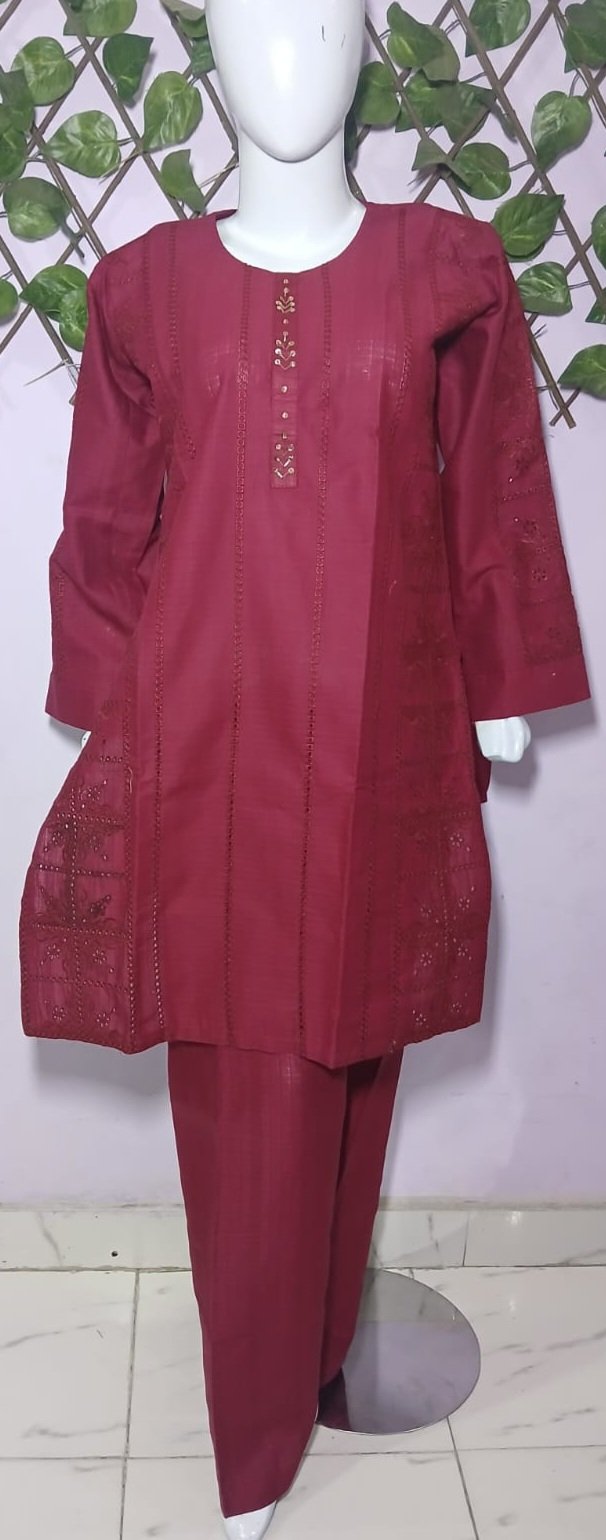 Embroidered Cotton Stiched 2Pc